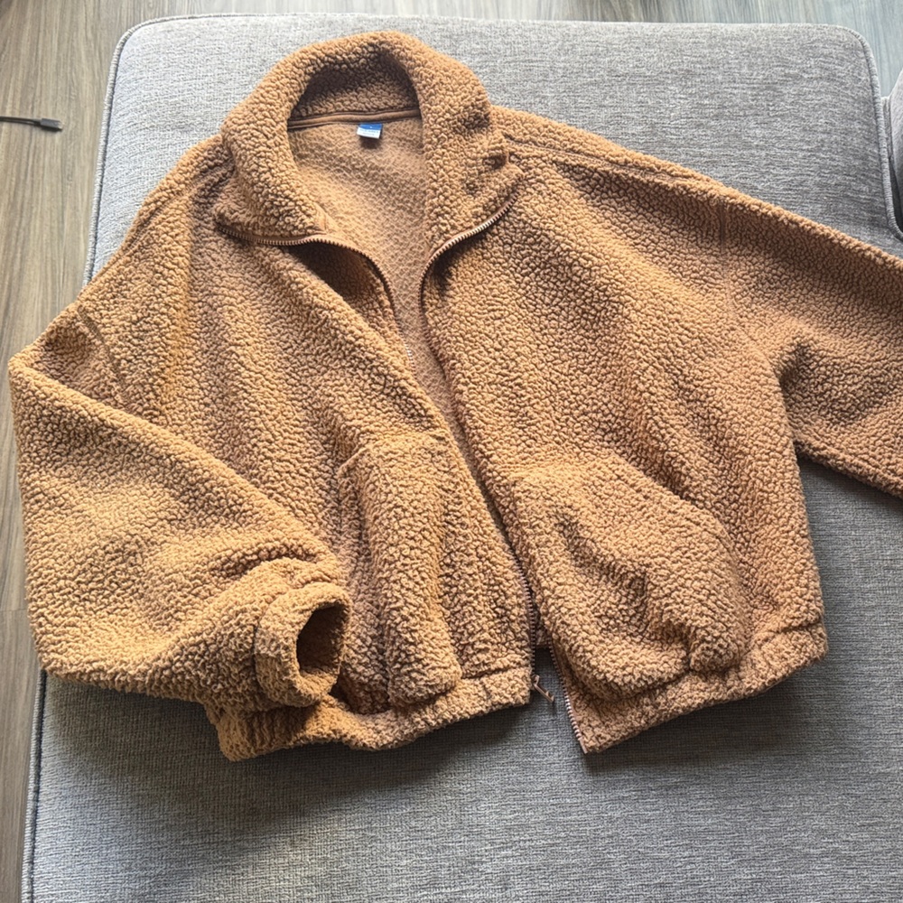 Old Navy Teddy Jacket in Warm Brown